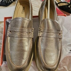 VANELi Metallic Penny Loafers in Rose Gold